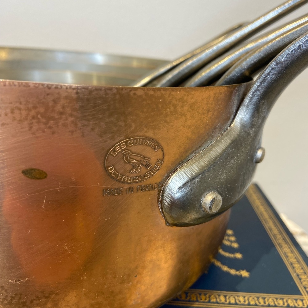 Set of 5 Copper Sauce Pans Made in France by Les Cuivres de Faucogney - Picture 3 of 11